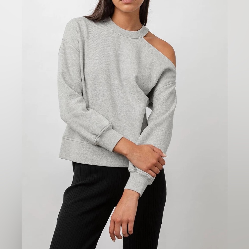Rails Quincy Cut-Out Sweatshirt in Heather Grey